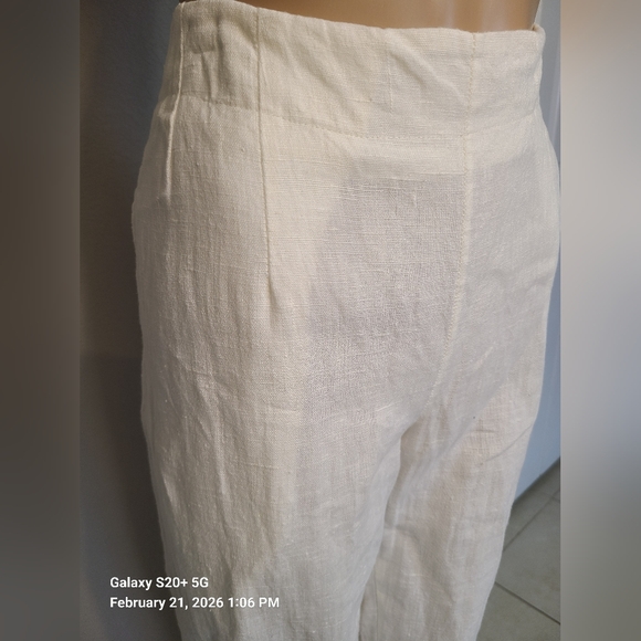 White Linen Pants - Picture 3 of 16